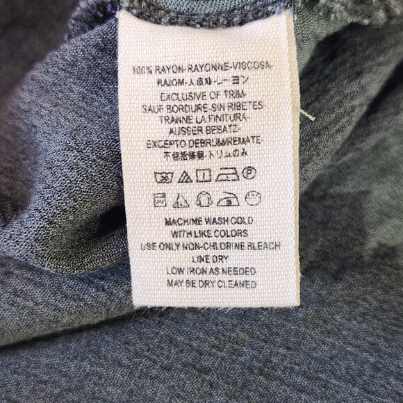 Free People Tree Swing Tunic Mini Dress M Blue Floral Rayon Boho OB412054 - Picture 11 of 12